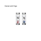 12 Constellation Zodic Lucky Natural Crystal Quartz Glass Water bottle(2pcs set)