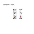 12 Constellation Zodic Lucky Natural Crystal Quartz Glass Water bottle(2pcs set)