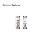 12 Constellation Zodic Lucky Natural Crystal Quartz Glass Water bottle(2pcs set)