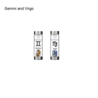 12 Constellation Zodic Lucky Natural Crystal Quartz Glass Water bottle(2pcs set)