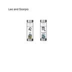 12 Constellation Zodic Lucky Natural Crystal Quartz Glass Water bottle(2pcs set)