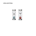 12 Constellation Zodic Lucky Natural Crystal Quartz Glass Water bottle(2pcs set)