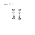 12 Constellation Zodic Lucky Natural Crystal Quartz Glass Water bottle(2pcs set)