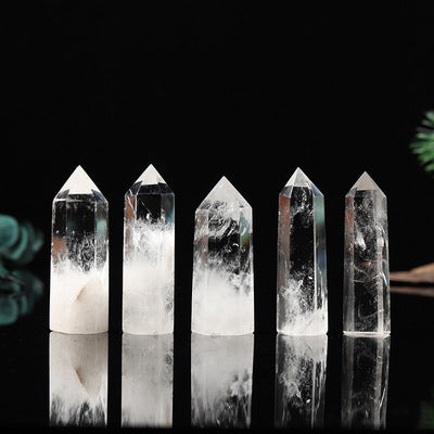 White Clear Quartz Crystal Water Bottle
