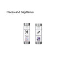12 Constellation Zodic Lucky Natural Crystal Quartz Glass Water bottle(2pcs set)