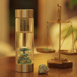 Libra  lucky smaller crystal glass water bottle