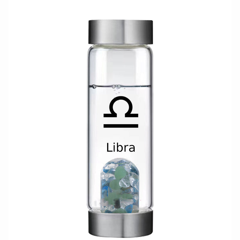 Libra  lucky smaller crystal glass water bottle