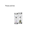 12 Constellation Zodic Lucky Natural Crystal Quartz Glass Water bottle(2pcs set)