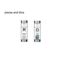 12 Constellation Zodic Lucky Natural Crystal Quartz Glass Water bottle(2pcs set)