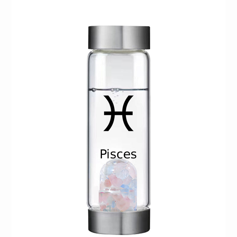 Pisces  lucky smaller crystal water bottle